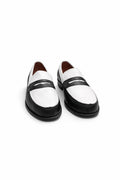 Black & White Patent Leather Loafers – Elegant Style